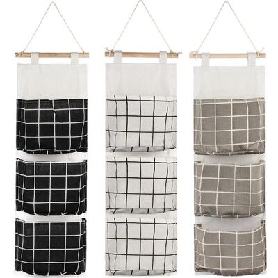 ENLENK 3er Set Hängender Aufbewahrungsbeutel Mit 3 Fächern, Wandregal Aus Stoff, Korb Und Tasche Zur Organisation Für Schlafzimmer, Badezimmer Und Küche – Wasserdicht & Elegant (schwarz/grau/weiß) ENLENK 3er Set Hängender Aufbewahrungsbeutel Mit 3 Fächern, Wandregal Aus Stoff, Korb Und Tasche Zur Organisation Für Schlafzimmer, Badezimmer Und Küche – Wasserdicht & Elegant (schwarz/grau/weiß)