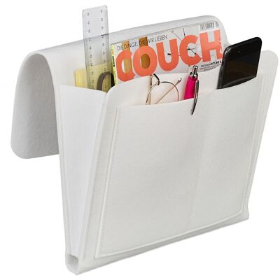 Relaxdays - Betttasche, Zum Einhängen, 5 Fächer, Aufbewahrung Bett & Sofa, Filz Bettorganizer Hbt 26 X 28 X 5 Cm, Weiß Relaxdays - Betttasche, Zum Einhängen, 5 Fächer, Aufbewahrung Bett & Sofa, Filz Bettorganizer Hbt 26 X 28 X 5 Cm, Weiß