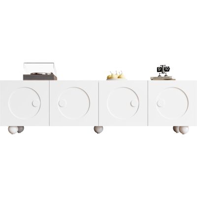 SANS MARQUE Moderner Weiß Tv-schrank, Tv-ständer, Tv-paneel, Niedrigerer Tv-ständer. Einzigartiges Design. 180,5×38×50 Cm – D-rundrelief-türpaneele – Elegantes Design Die Schrank, Mehrtüriger Stauraum Mit Fächern SANS MARQUE Moderner Weiß Tv-schrank, Tv-ständer, Tv-paneel, Niedrigerer Tv-ständer. Einzigartiges Design. 180,5×38×50 Cm – D-rundrelief-türpaneele – Elegantes Design Die Schrank, Mehrtüriger Stauraum Mit Fächern