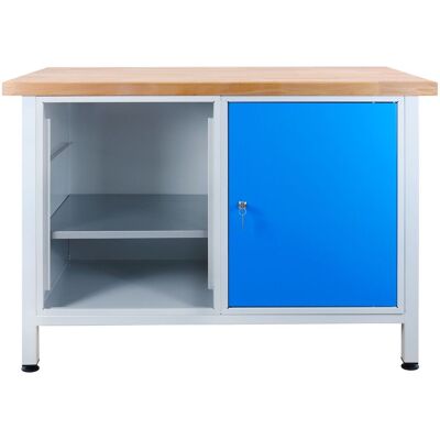 Werkbank 1200x600x840mm Werktisch Packtisch Mit 1 Türe Und 2 Fachböden - Adb Werkbank 1200x600x840mm Werktisch Packtisch Mit 1 Türe Und 2 Fachböden - Adb