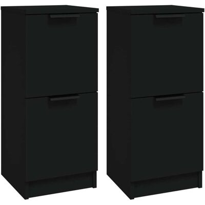 Sideboards 2 Stk. Schwarz 30x30x70 Cm Holzwerkstoff Vidaxl Sideboards 2 Stk. Schwarz 30x30x70 Cm Holzwerkstoff Vidaxl