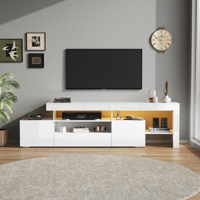 SANS MARQUE 192 Tv Schrank Mit 3 Schränke ,tv Stand Und Fernsehschrank Mit Led,hochglanz Lowboard Und Fernsehtisch,tv-board Und Tv-kommode Geeignet Für Fernseher Um 85 Zoll, Weiß – Maße 192×37×53 Cm, Geeignet Für SANS MARQUE 192 Tv Schrank Mit 3 Schränke ,tv Stand Und Fernsehschrank Mit Led,hochglanz Lowboard Und Fernsehtisch,tv-board Und Tv-kommode Geeignet Für Fernseher Um 85 Zoll, Weiß – Maße 192×37×53 Cm, Geeignet Für
