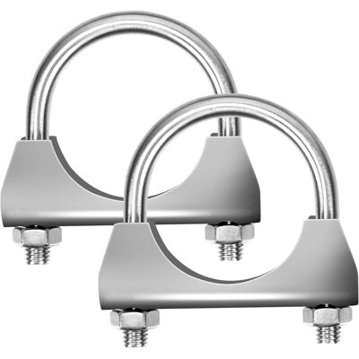 WANYISHUN Stück Edelstahl-auspuff-u-klammern 45 Mm (1-3/4") Mit Auspuffrohr-sattelflansch WANYISHUN Stück Edelstahl-auspuff-u-klammern 45 Mm (1-3/4") Mit Auspuffrohr-sattelflansch
