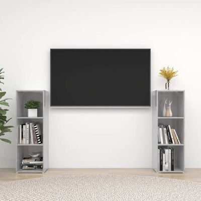 Vidaxl - Tv-schränke 2 Stk. Betongrau 107x35x37 Cm Holzwerkstoff Vidaxl - Tv-schränke 2 Stk. Betongrau 107x35x37 Cm Holzwerkstoff