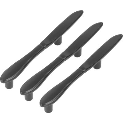 HEAT 3er-set Türgriffe, Verdickte Besteck- Und Geschirrgriffe In Schrankform Für Schubladen, Kleiderschränke, Bücherregale, Schwarze Messer HEAT 3er-set Türgriffe, Verdickte Besteck- Und Geschirrgriffe In Schrankform Für Schubladen, Kleiderschränke, Bücherregale, Schwarze Messer