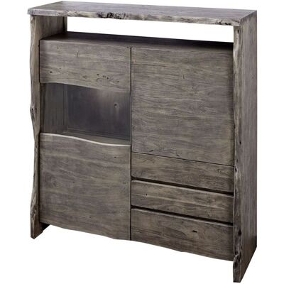 Massivmoebel24 Highboard Akazie 131x45x147 Grau Lackiert Pure Acacia 903 Massivmoebel24 Highboard Akazie 131x45x147 Grau Lackiert Pure Acacia 903