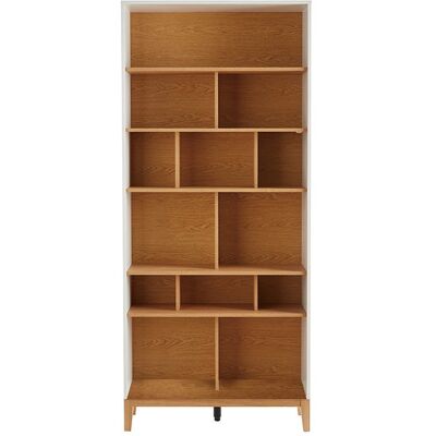 Miliboo - Skandinavisches Bücherregal Aus Hellem Holz Mit Eichenfinish Und Weiß B90 Cm Abel Miliboo - Skandinavisches Bücherregal Aus Hellem Holz Mit Eichenfinish Und Weiß B90 Cm Abel