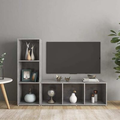 Vidaxl - Tv-schränke 2 Stk. Betongrau 107x35x37 Cm Holzwerkstoff Vidaxl - Tv-schränke 2 Stk. Betongrau 107x35x37 Cm Holzwerkstoff