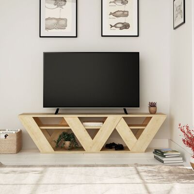 Decortie - Ralla Moderner Tv-ständer Multimedia-zentrum Tv-einheit Mit Regalen 158cm - Eiche - Eiche Decortie - Ralla Moderner Tv-ständer Multimedia-zentrum Tv-einheit Mit Regalen 158cm - Eiche - Eiche