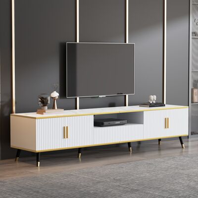 SANS MARQUE Moderner Niedriger Tv-schrank, Marmoroptik, Tv-paneel, Tv-kommode, 200×40×46 Cm - Geeignet Für Tv-geräte Bis 90 Zoll, Zwei Türen, Eine Schublade – Viel Platz Zum Tv-ständer Mit Geräumiger T, Gut Gerif SANS MARQUE Moderner Niedriger Tv-schrank, Marmoroptik, Tv-paneel, Tv-kommode, 200×40×46 Cm - Geeignet Für Tv-geräte Bis 90 Zoll, Zwei Türen, Eine Schublade – Viel Platz Zum Tv-ständer Mit Geräumiger T, Gut Gerif