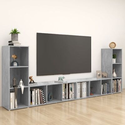 Vidaxl - Tv-schränke 4 Stk. Betongrau 107x35x37 Cm Holzwerkstoff Vidaxl - Tv-schränke 4 Stk. Betongrau 107x35x37 Cm Holzwerkstoff