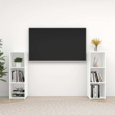 Vidaxl - Tv-schränke 2 Stk. Weiß 107x35x37 Cm Holzwerkstoff Vidaxl - Tv-schränke 2 Stk. Weiß 107x35x37 Cm Holzwerkstoff