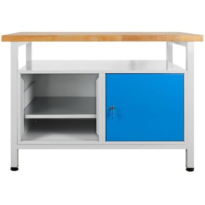 Werkbank 1200x600x840mm Werktisch Packtisch Mit 1 Türe Und 2 Fachböden - Adb Werkbank 1200x600x840mm Werktisch Packtisch Mit 1 Türe Und 2 Fachböden - Adb