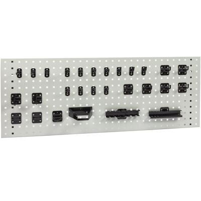 Werkzeugwand Lochwand 1177x456mm Lichtgrau Ral 7035 Mit 28tlg Hakenset - Adb Werkzeugwand Lochwand 1177x456mm Lichtgrau Ral 7035 Mit 28tlg Hakenset - Adb