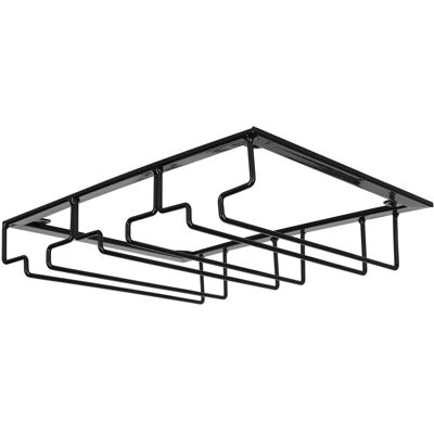 HEAT Unterbau-weinglasregal, Aufbewahrungshalter Für Stielgläser, Schwarzes Metall, Küchenbar-organizer, 3 Fächer, 30 X 22,5 Cm HEAT Unterbau-weinglasregal, Aufbewahrungshalter Für Stielgläser, Schwarzes Metall, Küchenbar-organizer, 3 Fächer, 30 X 22,5 Cm