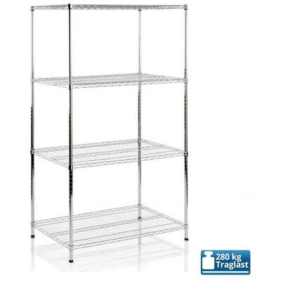Mammut - Metallregal Everest Verchromt 4 Böden 90 X 45 X 160 Cm Mammut - Metallregal Everest Verchromt 4 Böden 90 X 45 X 160 Cm