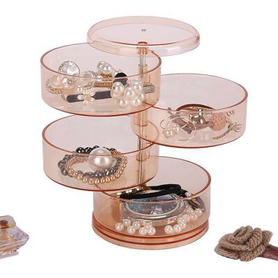 Minkurow Aufbewahrungsturm/kosmetik-organizer, Mit 4 Rotierenden Fächern, Acryl, 11,5 X 17,5 X 11,5 Cm, Braun Minkurow Aufbewahrungsturm/kosmetik-organizer, Mit 4 Rotierenden Fächern, Acryl, 11,5 X 17,5 X 11,5 Cm, Braun