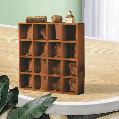 JUTE Retro-wandregal Aus Massivholz Mit 12 Fächern, Aufbewahrungsbox Aus Holz, Puppenschreibtisch-vitrinen (überraschungsbox), 16 Fächer JUTE Retro-wandregal Aus Massivholz Mit 12 Fächern, Aufbewahrungsbox Aus Holz, Puppenschreibtisch-vitrinen (überraschungsbox), 16 Fächer