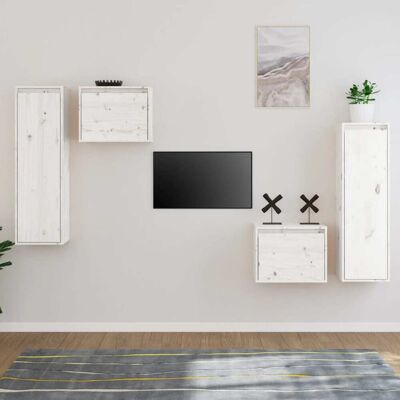 vidaXL 199909 4 Stück Wandmontierte TV-Schränke aus Massivkiefer in Mehreren Farben vidaXL 199909 4 Stück Wandmontierte TV-Schränke aus Massivkiefer in Mehreren Farben