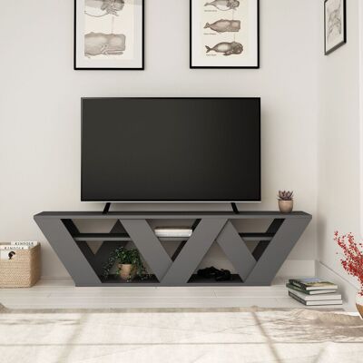 Decortie - Ralla Moderner Tv-ständer Multimedia-zentrum Tv-einheit Mit Regalen 158cm - Anthrazit Grau - Anthrazit Grau Decortie - Ralla Moderner Tv-ständer Multimedia-zentrum Tv-einheit Mit Regalen 158cm - Anthrazit Grau - Anthrazit Grau