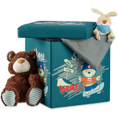 Relaxdays Sitzhocker Für Kinder, Faltbar, Mit Stauraum, Aufbewahrungsbox Mit Deckel, Hxbxt 38 X 38 X 38 Cm, Bär Relaxdays Sitzhocker Für Kinder, Faltbar, Mit Stauraum, Aufbewahrungsbox Mit Deckel, Hxbxt 38 X 38 X 38 Cm, Bär