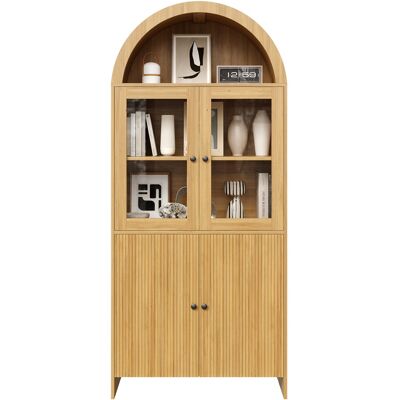 SANS MARQUE Sideboard Mit Bogendecke , Vitrine Mit Glastüren , Geschlossener Aufbewahrungsschrank Mit Wellenmuster , Wohnzimmerschrank – Ewölbtes Schrankdesign Der Holzkorpus Ist Mit Einer Ge, Multifunktionales SANS MARQUE Sideboard Mit Bogendecke , Vitrine Mit Glastüren , Geschlossener Aufbewahrungsschrank Mit Wellenmuster , Wohnzimmerschrank – Ewölbtes Schrankdesign Der Holzkorpus Ist Mit Einer Ge, Multifunktionales