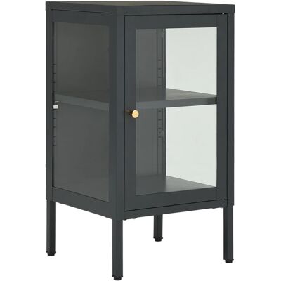 vidaXL - Anthracite Steel and Glass - 38x35x70 cm - Sideboard vidaXL - Anthracite Steel and Glass - 38x35x70 cm - Sideboard