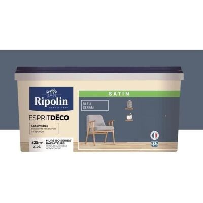 RIPOLIN Blaue Satinfarbe - Innen, 2,5L - Farbe RIPOLIN Blaue Satinfarbe - Innen, 2,5L - Farbe