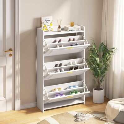 KELLANY 7024120cm Schuhschrank Schuhregal, Mit 6 Fächern, Schränke Schuhschränke Schuhhochschränke,kann In Fluren, Türen, Wohnzimmern Und Büros Aufgestellt Werden,mdf+spanplatte, Weiß KELLANY 7024120cm Schuhschrank Schuhregal, Mit 6 Fächern, Schränke Schuhschränke Schuhhochschränke,kann In Fluren, Türen, Wohnzimmern Und Büros Aufgestellt Werden,mdf+spanplatte, Weiß