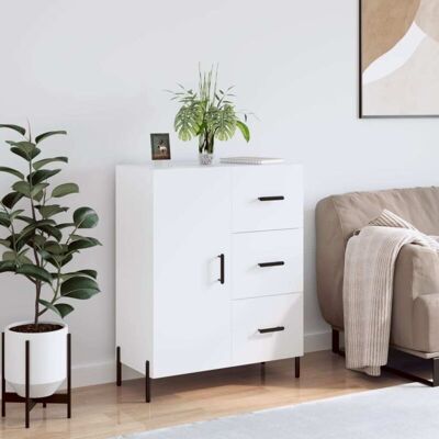 vidaXL Weiße Sideboard aus Holzwerkstoff - Stauraum, Schrank, Beistellmöbel vidaXL Weiße Sideboard aus Holzwerkstoff - Stauraum, Schrank, Beistellmöbel
