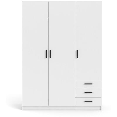 EBUY24 Spell Kleiderschrank 3 Türen Und 3 Schubladen Weiß. EBUY24 Spell Kleiderschrank 3 Türen Und 3 Schubladen Weiß.