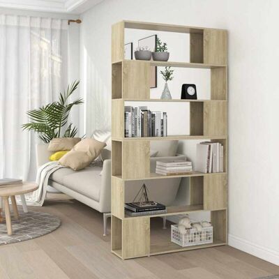 Vidaxl - Bücherregal Raumteiler Sonoma-eiche 100x24x188 Cm Vidaxl - Bücherregal Raumteiler Sonoma-eiche 100x24x188 Cm