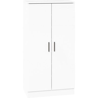 vidaXL Schuhschrank mit 7 Fächern - Hochglanz-Weiß - 55x35x108cm vidaXL Schuhschrank mit 7 Fächern - Hochglanz-Weiß - 55x35x108cm