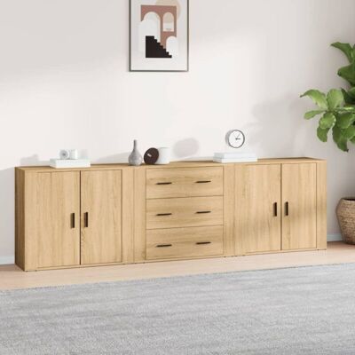 Sideboards 3 Stk. Sonoma-eiche Holzwerkstoff Vidaxl Sideboards 3 Stk. Sonoma-eiche Holzwerkstoff Vidaxl