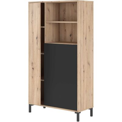 Fores Vitrine 77x141x33cm - Nussbaum & Anthrazitgrau - Vitrine Fores Vitrine 77x141x33cm - Nussbaum & Anthrazitgrau - Vitrine