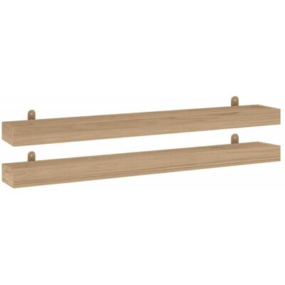 vidaXL Wandregale 2 Stück Braun Massives Teak 110x15x6cm - Wandregale vidaXL Wandregale 2 Stück Braun Massives Teak 110x15x6cm - Wandregale