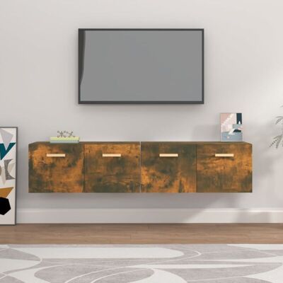vidaXL Wandregale 2er Set Rauch Eiche 80x35x36.5 cm - Wandregale vidaXL Wandregale 2er Set Rauch Eiche 80x35x36.5 cm - Wandregale