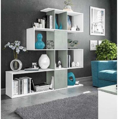 Fores Habitat S.l.u. - Zig-zag' Library Kit 145x29x145h Weiß - Cem. Fores Habitat S.l.u. - Zig-zag' Library Kit 145x29x145h Weiß - Cem.