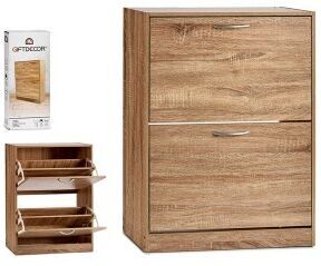 GIFTDECOR Mueble zapatero madera 60x24x80 cm