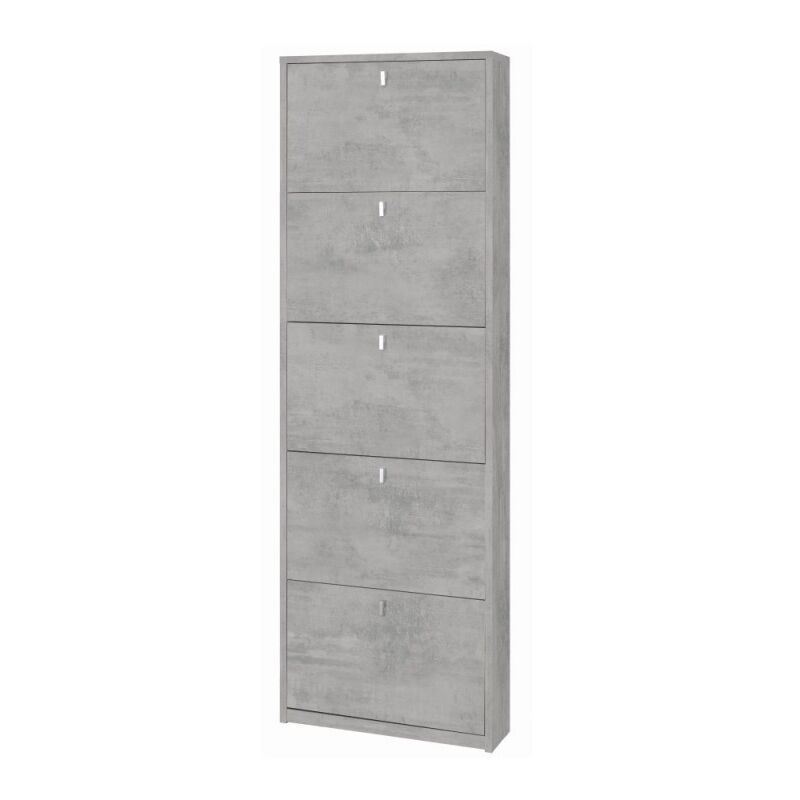 IPERBRIKO Shoe rack slim five doors Beton Cemento 63x18x h190 cm