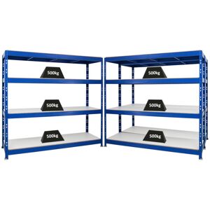 PROREGAL - REGALE GÜNSTIG KAUFEN Mega Deal 3x Profi Schwerlastregal Rhino HxBxT 180x200x60cm 4 Melamin-Ebenen 16mm Fachlast 500kg Blau - Blau