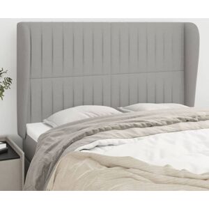Kopfteil Mit Ohren Hellgrau 147x23x118/128 Cm Stoff Vidaxl Kopfteil Mit Ohren Hellgrau 147x23x118/128 Cm Stoff Vidaxl