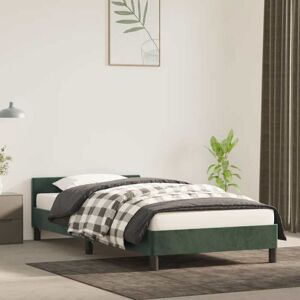 vidaXL Bettrahmen mit Kopfteil - Dunkelgrün - 100x200 cm - Bettrahmen vidaXL Bettrahmen mit Kopfteil - Dunkelgrün - 100x200 cm - Bettrahmen