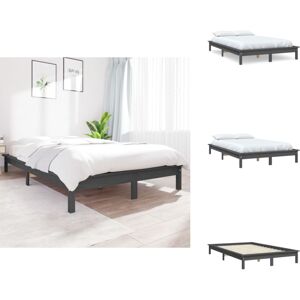 VIDAXL Massivholzbett Grau 180x200 Cm Kiefer - Holzbett - Massivholzbette - Doppelbett - Boxspringbetten - Kiefernwood VIDAXL Massivholzbett Grau 180x200 Cm Kiefer - Holzbett - Massivholzbette - Doppelbett - Boxspringbetten - Kiefernwood