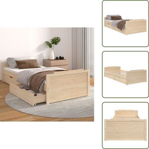 VIDAXL Massivholzbett Mit Schubladen Kiefer 90x200 Cm - Holzbettwagen - Kiefernbett - Doppelbett - Einzelbett - Massivholzbette VIDAXL Massivholzbett Mit Schubladen Kiefer 90x200 Cm - Holzbettwagen - Kiefernbett - Doppelbett - Einzelbett - Massivholzbette