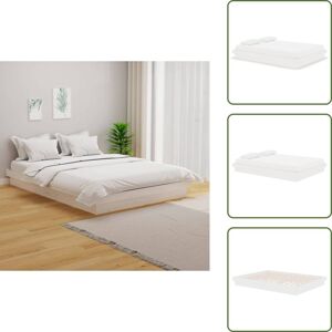 VIDAXL Massivholzbett Weiß 140x190 Cm - Holzbett - Massivholzbette - Kiefernbett - Doppelbett - Weißes Bett VIDAXL Massivholzbett Weiß 140x190 Cm - Holzbett - Massivholzbette - Kiefernbett - Doppelbett - Weißes Bett