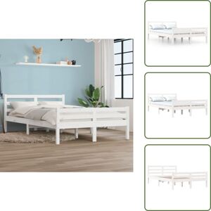 VIDAXL Massivholzbett Weiß 140x200 Cm - Holzbett - Massivholzbette - Kiefernbett - Doppelbett - Weißes Bett VIDAXL Massivholzbett Weiß 140x200 Cm - Holzbett - Massivholzbette - Kiefernbett - Doppelbett - Weißes Bett