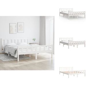VIDAXL Massivholzbett Weiß 150x200 Cm - Holzbett - Massivholzbette - Kiefernbett - Doppelbett - Bettgestell VIDAXL Massivholzbett Weiß 150x200 Cm - Holzbett - Massivholzbette - Kiefernbett - Doppelbett - Bettgestell