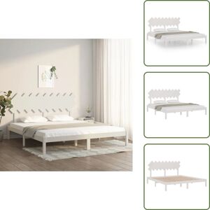 VIDAXL Massivholzbett Weiß 180x200 Cm - Holzbett - Doppelbett - Massives Kiefernholz - Weißes Bett - Bettgestell VIDAXL Massivholzbett Weiß 180x200 Cm - Holzbett - Doppelbett - Massives Kiefernholz - Weißes Bett - Bettgestell