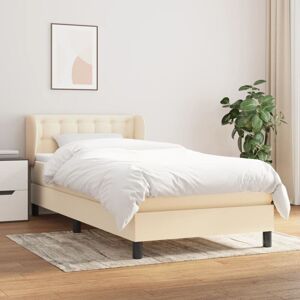 Boxspringbett Mit Matratze Creme 90x200 Cm Stoff Vidaxl Boxspringbett Mit Matratze Creme 90x200 Cm Stoff Vidaxl